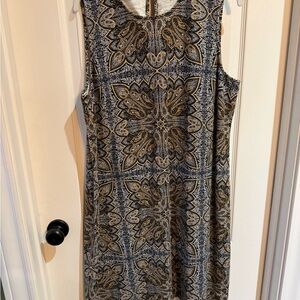 J. Jill Black and Gold Paisley Midi Dress